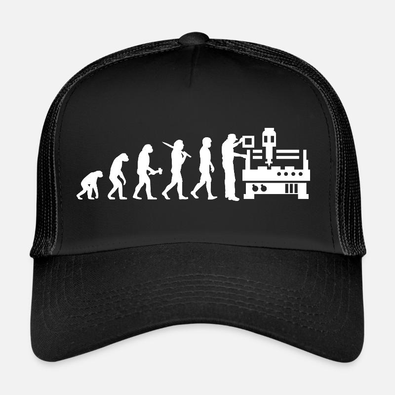 Zerspanungsmechaniker Dreher Fräser Evolution - Trucker Cap - Schwarz/Schwarz