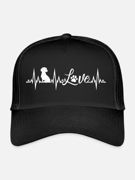 Teckel Heartbeat Teckel Cher Chien Teckel - Casquette trucker  - noir/noir - Devant