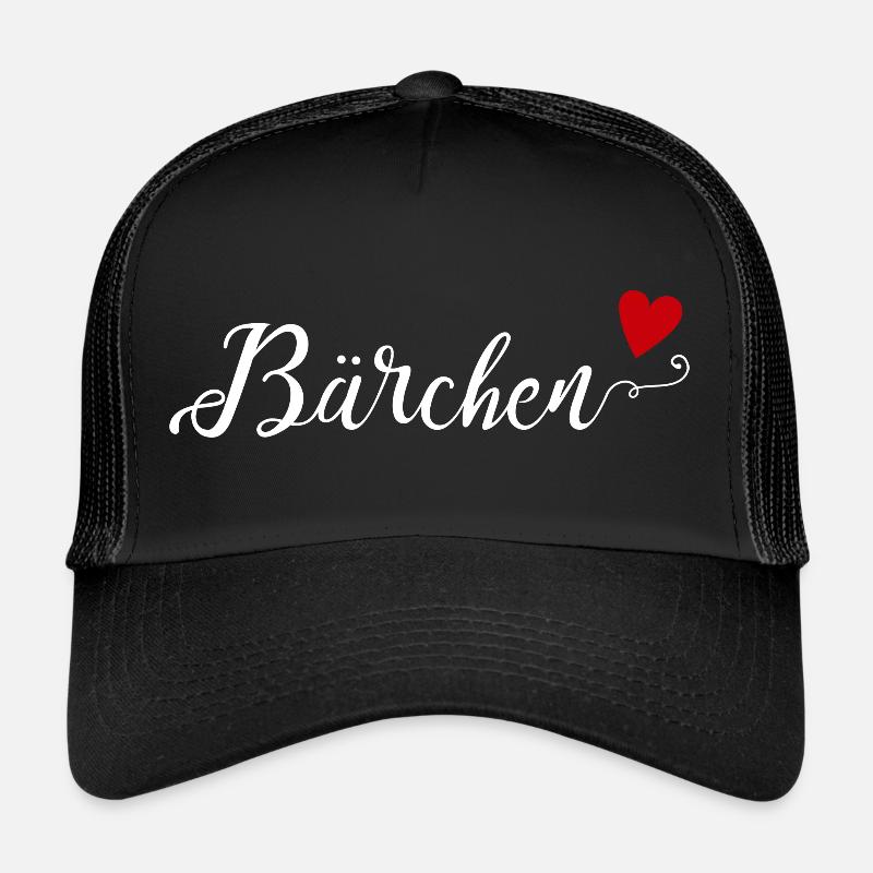 Bärchen Bär Bärli Valentinstag Geschenk Baby - Trucker Cap - Schwarz/Schwarz