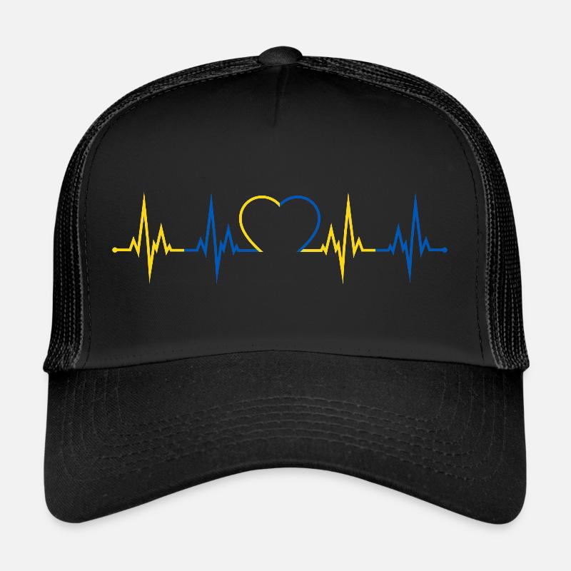 Ukraine heartbeat - Trucker Cap - black/black