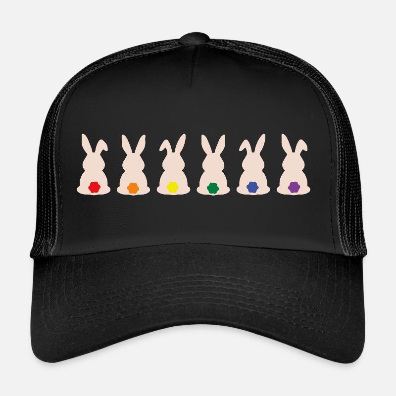 Rainbow Bunny - Trucker Cap - black/black