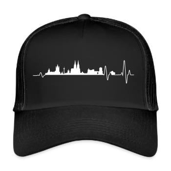 Köln Kölle Kölsch Kölner Dom Liebe Rheinland - Trucker Cap - Schwarz/Schwarz - Vorne