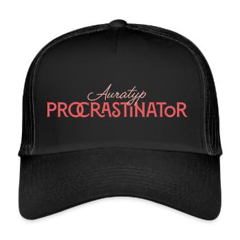Auratype Procrastinateur - Casquette trucker  - noir/noir - Devant