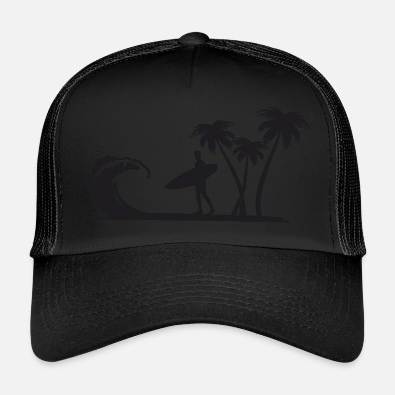 Beach - Trucker Cap - Schwarz/Schwarz