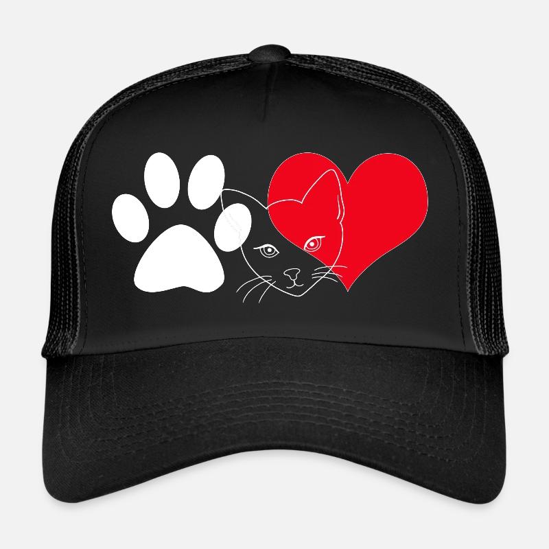 Katzengesicht Herz Pfote Trucker Cap