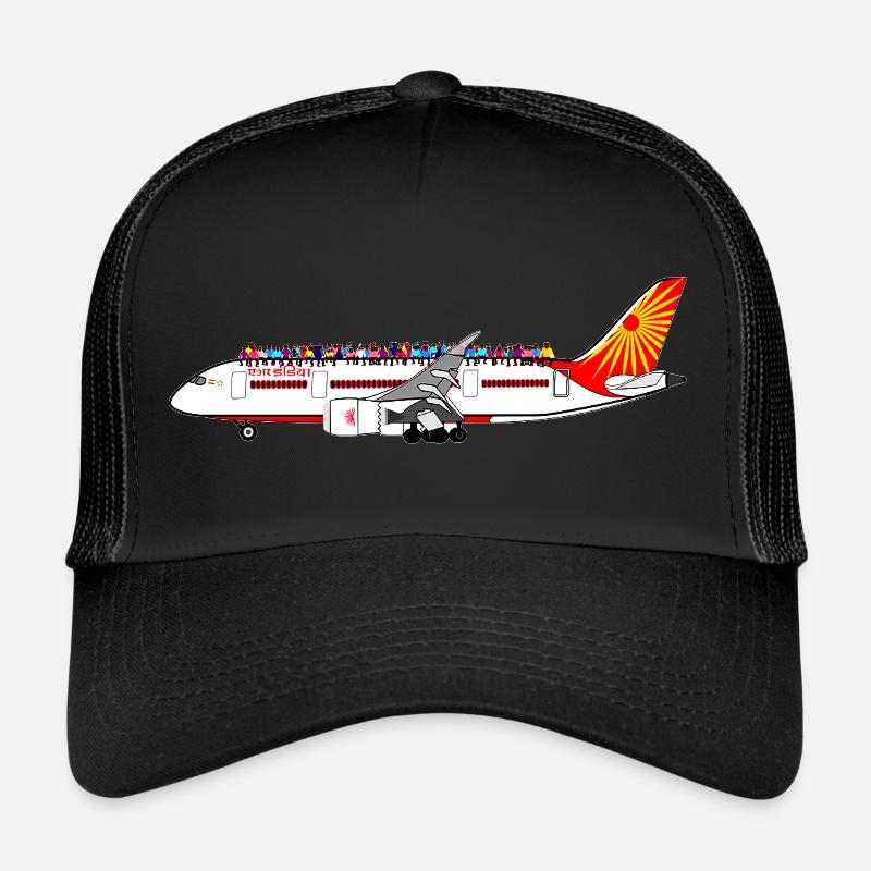 Flugzeug - Trucker Cap - Schwarz/Schwarz