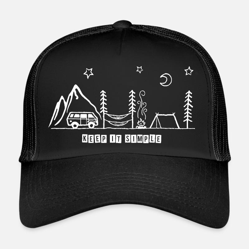 Keep it simple Van Camping Outdoor Camper Zelt - Trucker Cap - Schwarz/Schwarz