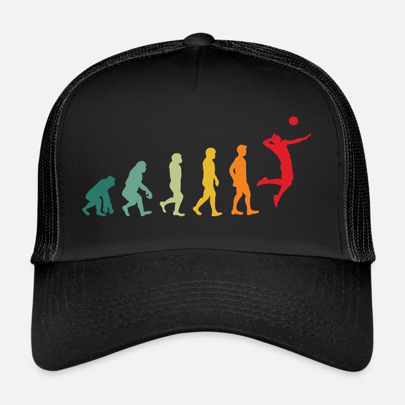 Volleyball Evolution Développement Funny Retro - Casquette trucker  - noir/noir