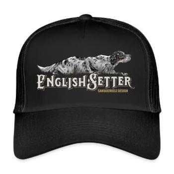 english setter crawling - Trucker Cap - black/black - Front