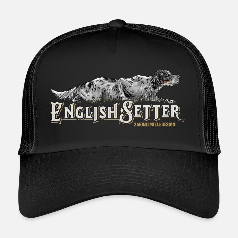 Englisch Setter kriechen - Trucker Cap - Schwarz/Schwarz
