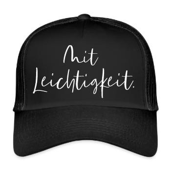 Mit Leichtigkeit - Trucker Cap - Schwarz/Schwarz - Vorne