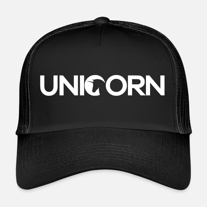 Unicorn - Einhorn - Trucker Cap - Schwarz/Schwarz
