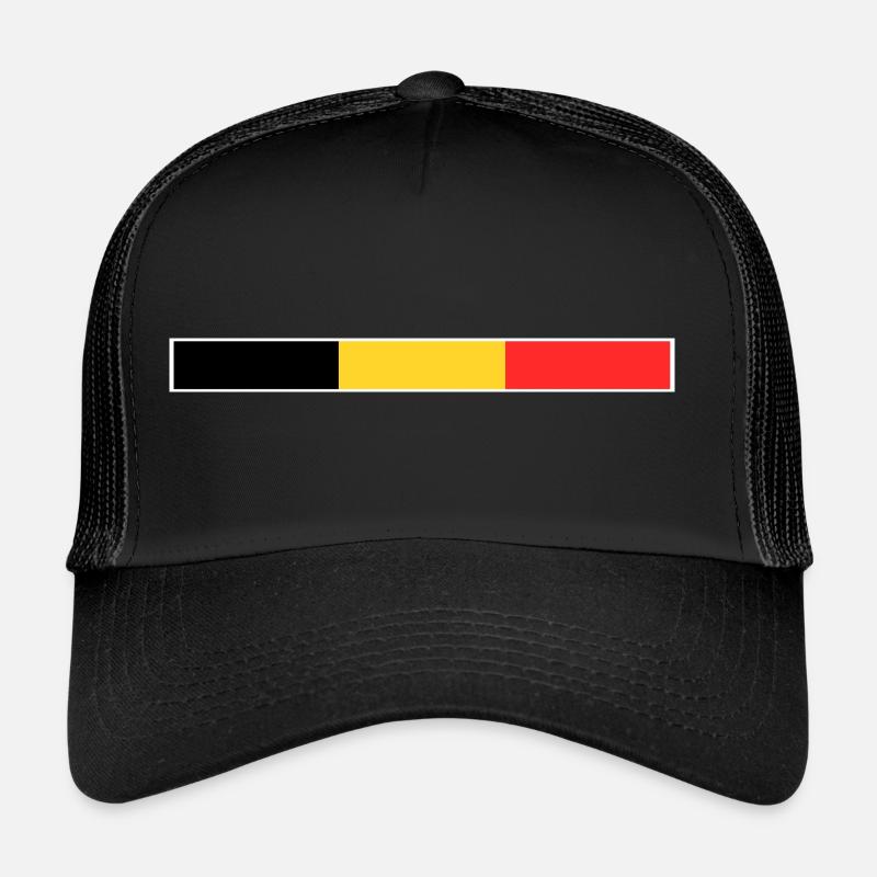 Drapeau Belgique - Casquette trucker  - noir/noir