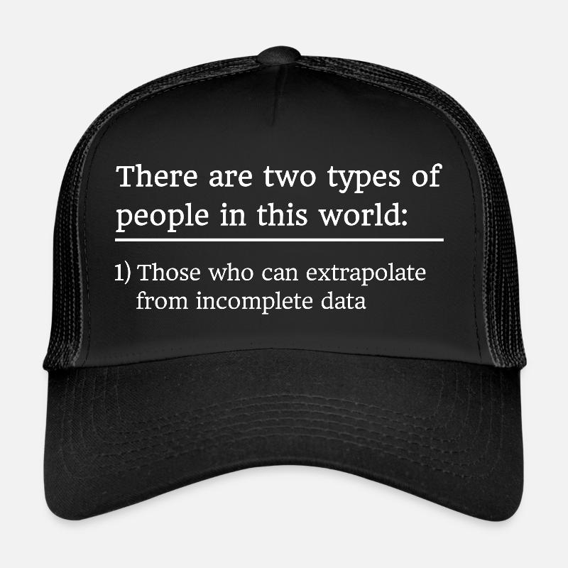 Explication de l'extrapolation des statistiques mathématiques - Casquette trucker  - noir/noir