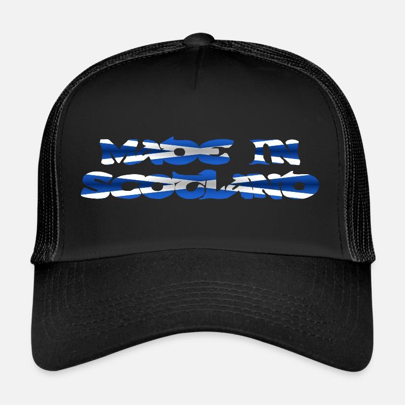 Made in Scotland flag color text design gift Trucker Cap