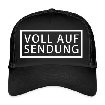 Voll Auf Sendung - Trucker Cap - Schwarz/Schwarz - Vorne
