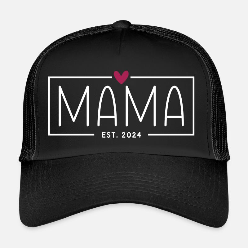 Mama Est 2024 - Heart - Mama 2024 Gift Trucker Cap