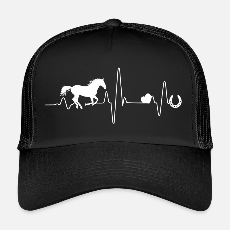 Pferd Reiten Reiter Spruch Lustig Pferde Pony - Trucker Cap - Schwarz/Schwarz