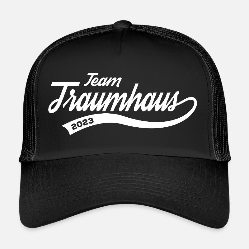 Team Traumhaus 2023 Bauherr Eigenheim Häuslebauer - Trucker Cap - Schwarz/Schwarz
