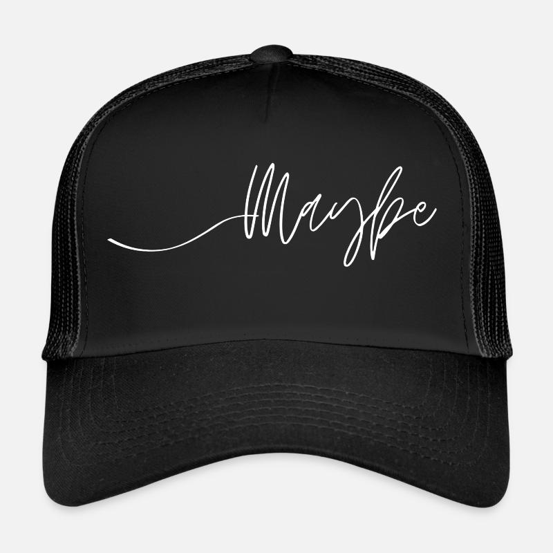 Maybe Schreibschrift - Trucker Cap - Schwarz/Schwarz