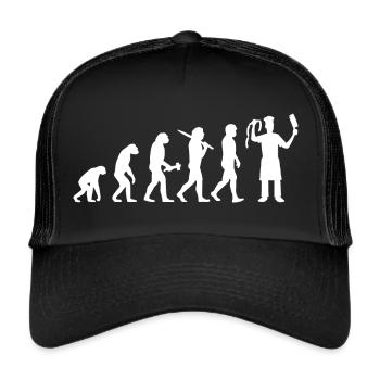 Boucher boucher boucher cadeau évolution - Casquette trucker  - noir/noir - Devant