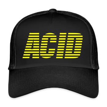 acid house techno - Trucker Cap - black/black - Front