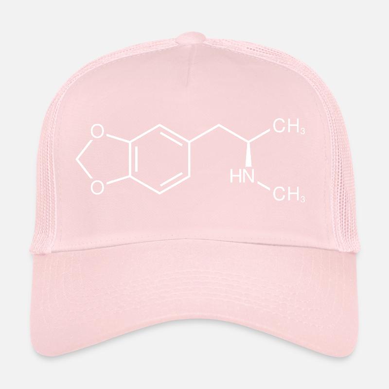 Formule développée de la molécule d'ecstasy MDMA Casquette trucker 