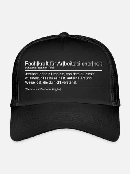Definition Fachkraft für Arbeitssicherheit - Trucker Cap - Schwarz/Schwarz