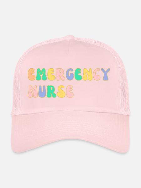 Emergency Nurse - Trucker Cap - pale pink - Front