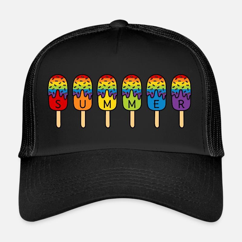 Summer - Regenbogen - Eis essen - Sommer - Eis Trucker Cap