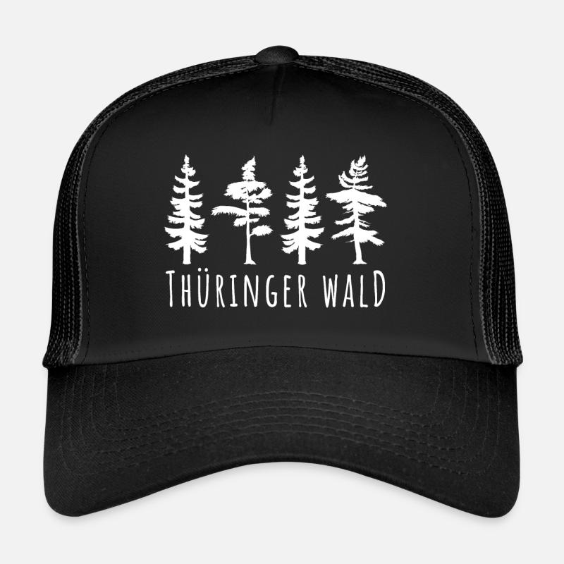 Baum Bäume Nadelbaum Thüringer Wald Geschenk - Trucker Cap - Schwarz/Schwarz