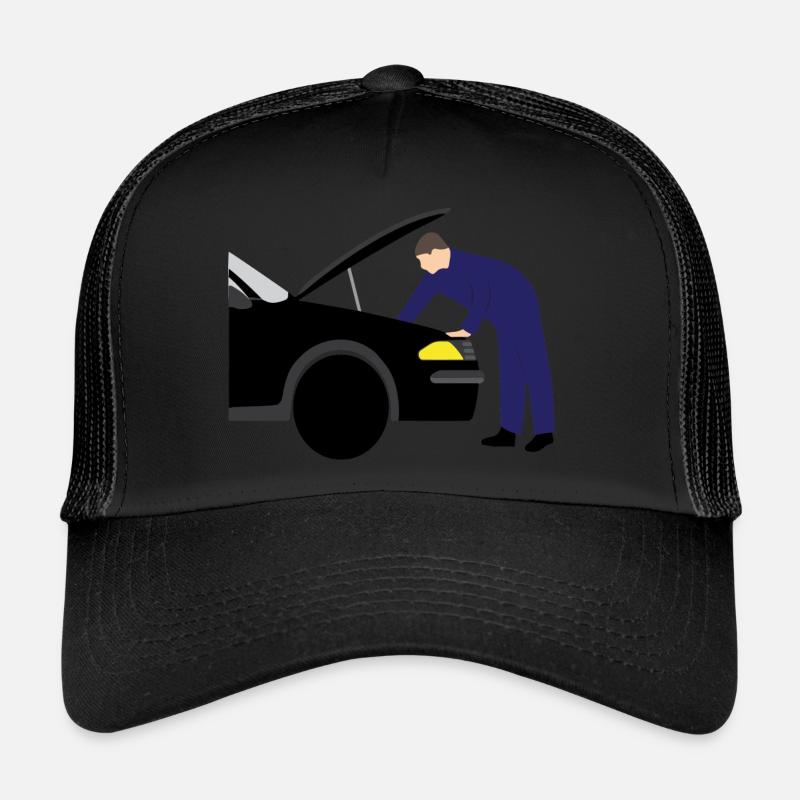 mechanic Automeachinker Werkstatt 3 687 - Trucker Cap - Schwarz/Schwarz