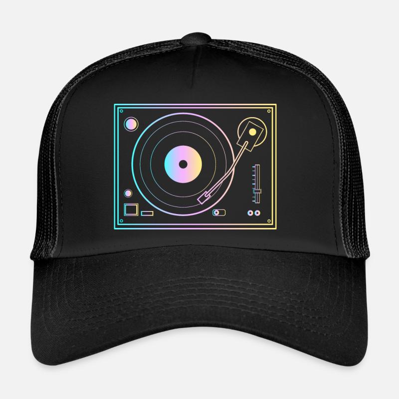 DJ Plattenspieler im coolen gradient Style Trucker Cap