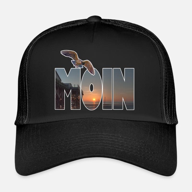Moin (motif: Saint Peter Ording) - Casquette trucker  - noir/noir