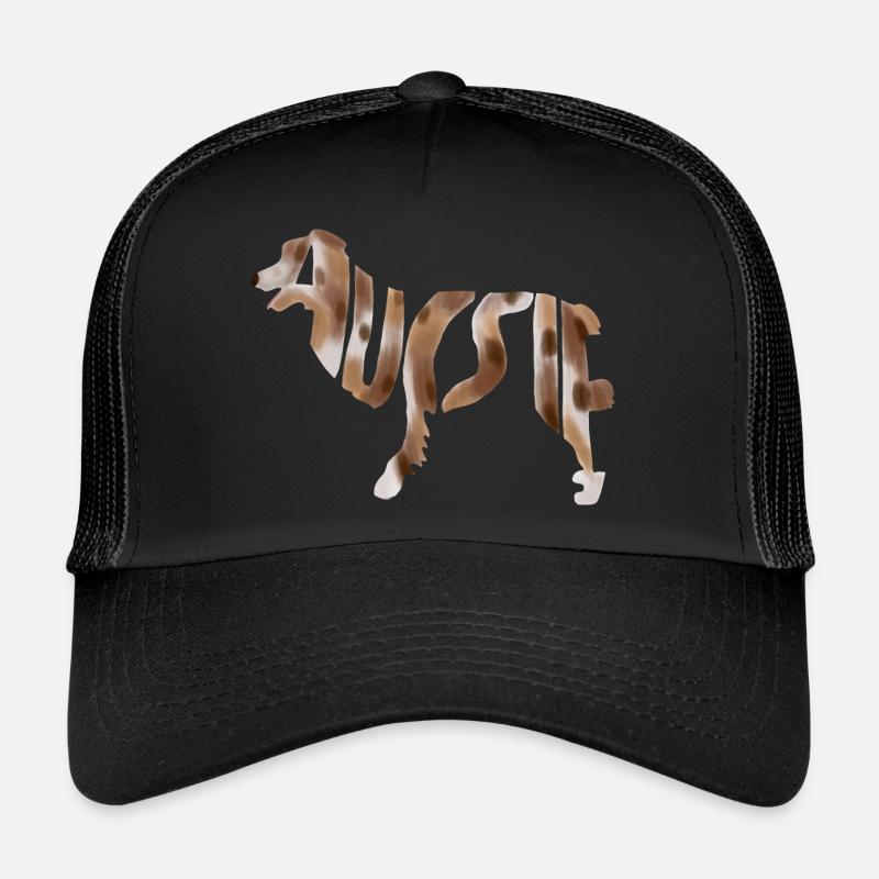 Australian Shepherd Aussie Silhouette Trucker Cap