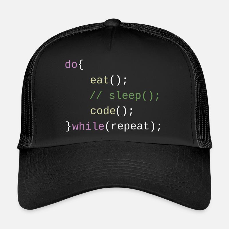 Eat Sleep Code Repeat - Code Design Trucker Cap
