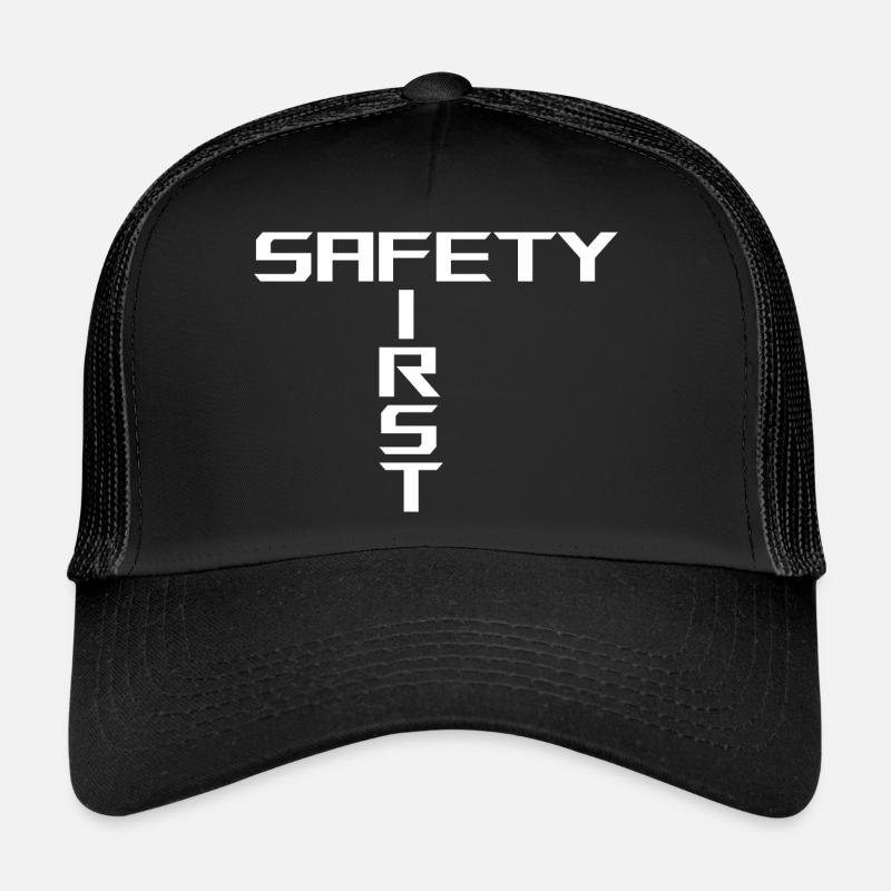 Safety First | White Trucker Cap