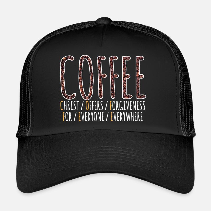 Coffee Definition Christ Offers Forgiveness Trucker Cap