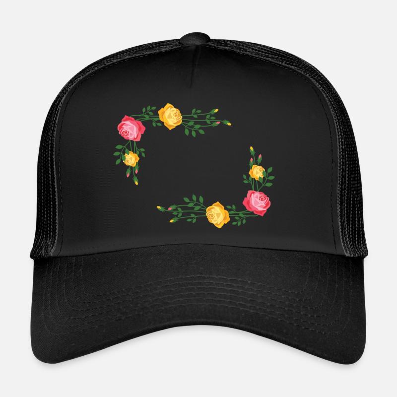 Blumen Kranz Rahmen Trucker Cap