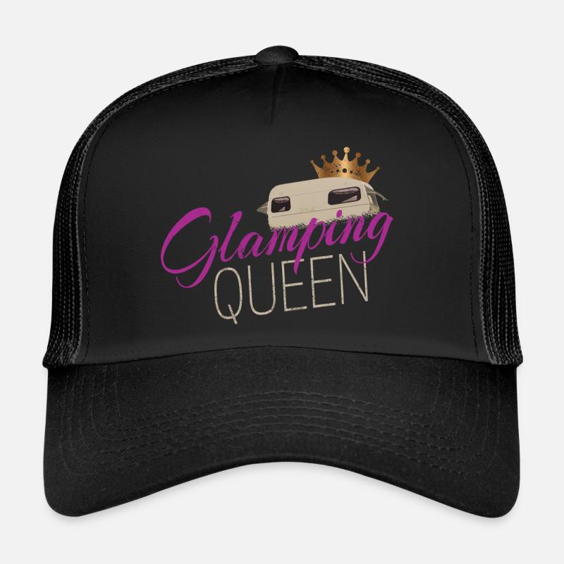 Glamping Queen Camping mit Vintage Wohnwagen Trucker Cap