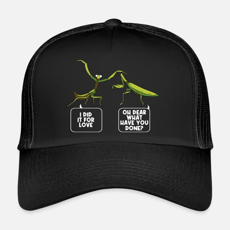 Insects Mantises Bug Funny Praying Mantis - Trucker Cap - Schwarz/Schwarz