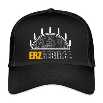 Schwibbogen Erzgebirge - Trucker Cap - Schwarz/Schwarz - Vorne