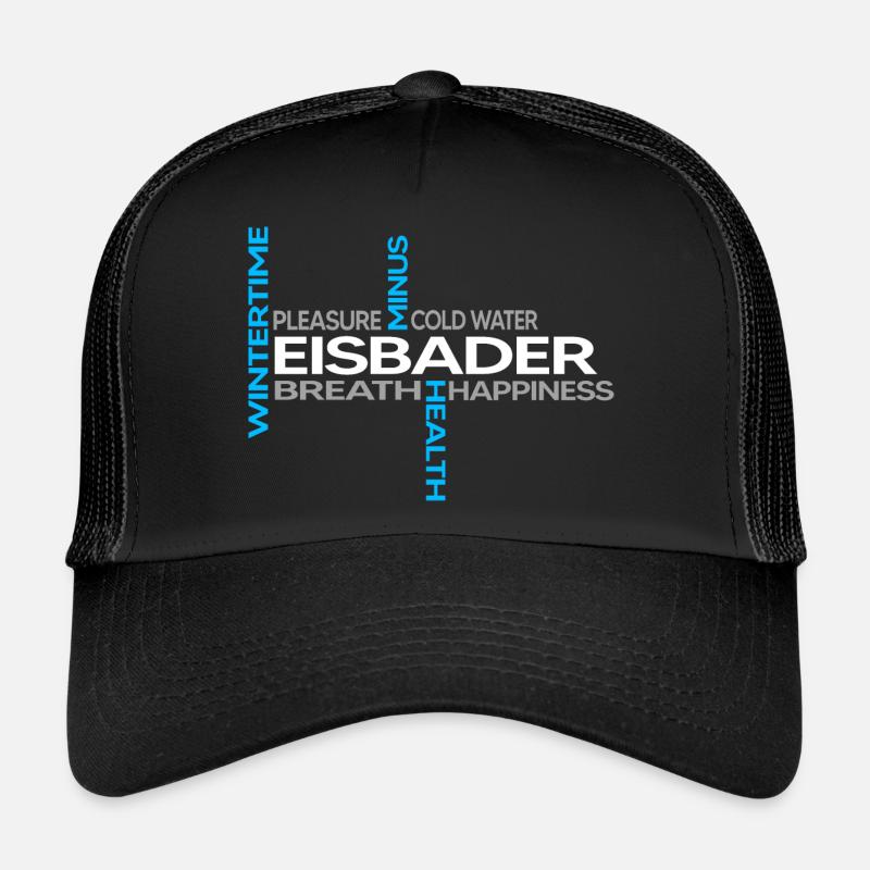 winterbader eisbader polar arktis kältebad eisbad - Trucker Cap - Schwarz/Schwarz