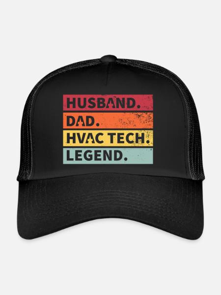 Husband Dad Legend Funny Gift - Trucker Cap - black/black - Front