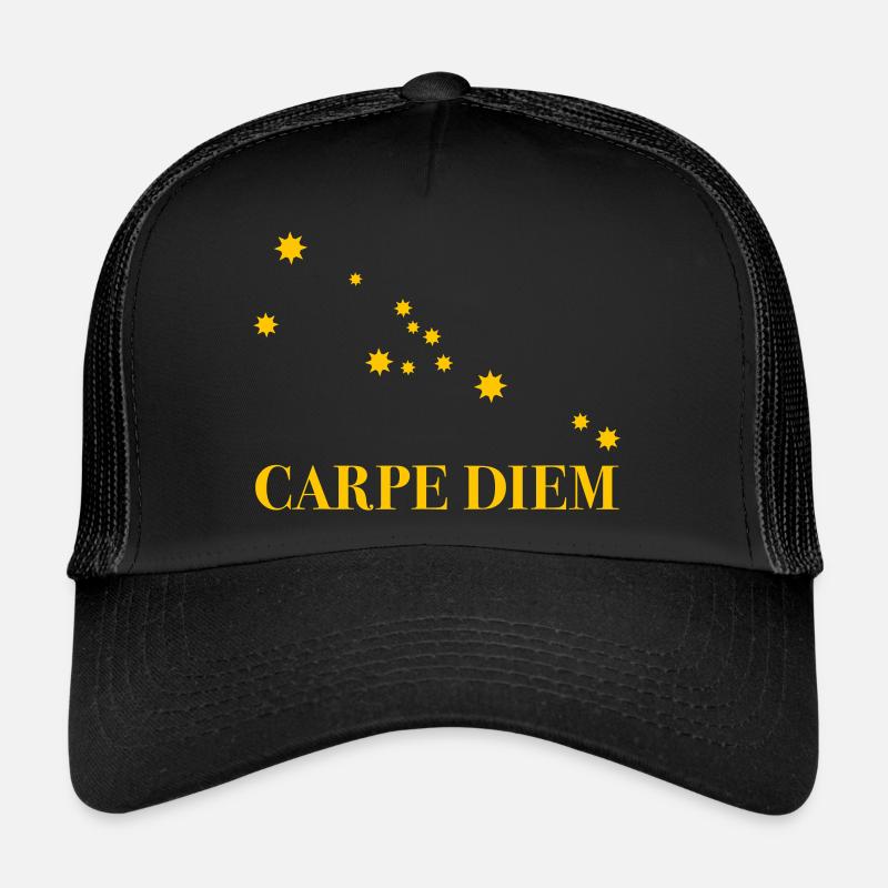 Carpe Diem use the day constellation Taurus horoscope - Trucker Cap - black/black