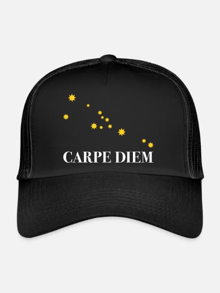 Carpe Diem use the day constellation Taurus horoscope - Trucker Cap - black/black - Front