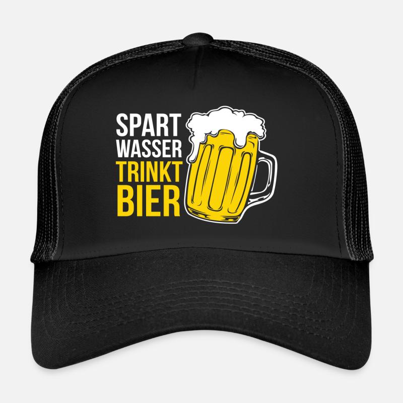 Spart wasser trinkt Bier Trucker Cap