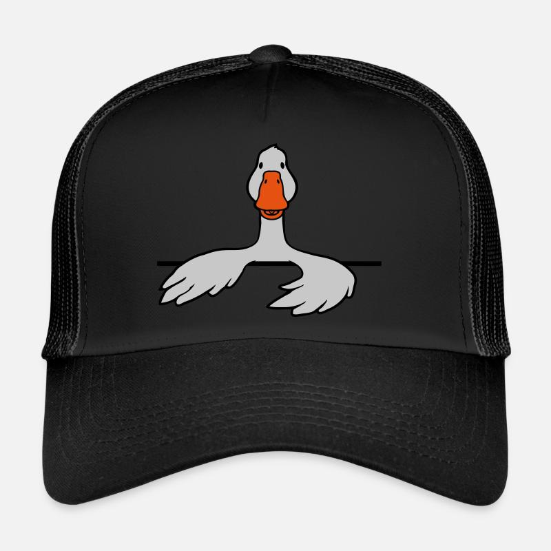 Hinter Mauer Gans Comic - Trucker Cap - Schwarz/Schwarz