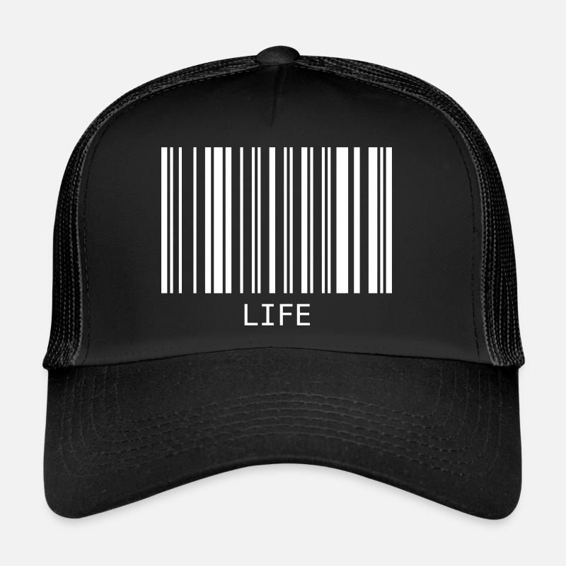 Code-barres le mot vie code vie drôle style de vie Casquette trucker 