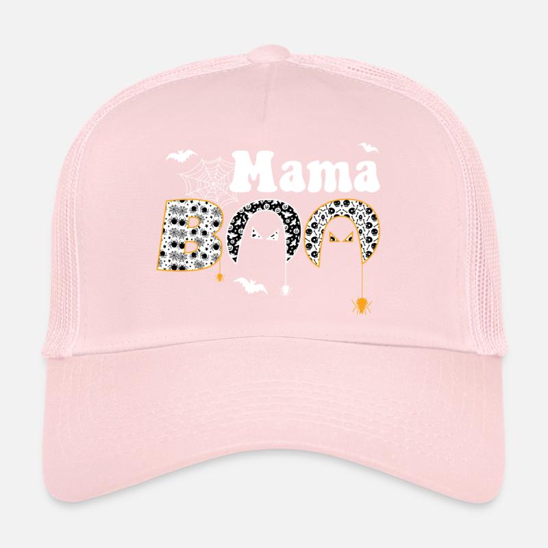 Mama Boo Halloween With Spiders And Ghosts Casquette trucker 